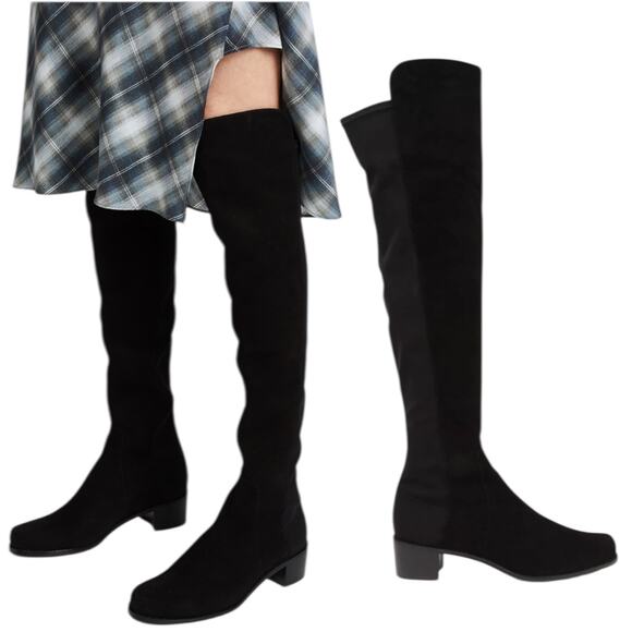 Stuart Weitzman 5050 Black Reserve Suede Over the Knee Boots Size 9.5M - Picture 13 of 13